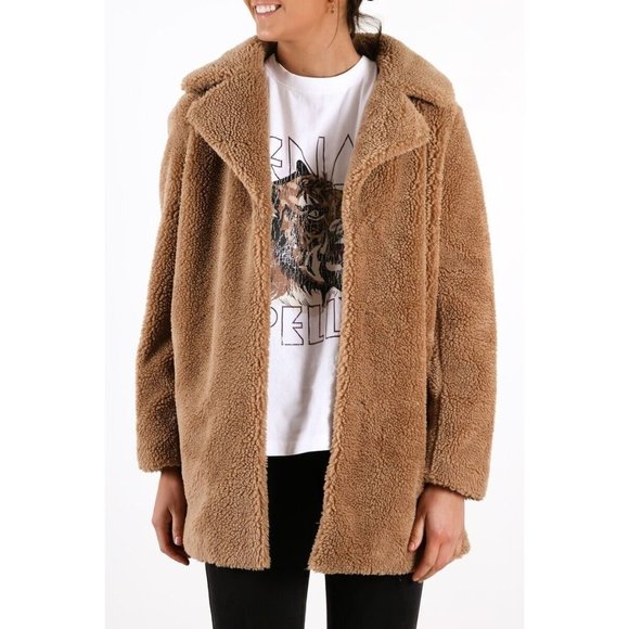 Ena Pelly Jackets & Blazers - ENA PELLY WOMENS MINIMALIST FAUX FUR JACKET TEDDY Sz 8